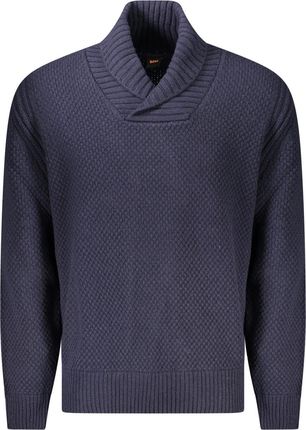 Niebieski wełniany sweter męski Hugo Boss w eleganckim stylu - 3XL