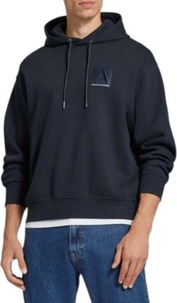 Armani Exchange Granatowa Bluza z kapturem Piqué - Xs
