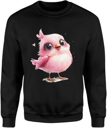Różowy uroczy ptaszek Męska bluza (XL, Szary) - zdjęcie 2