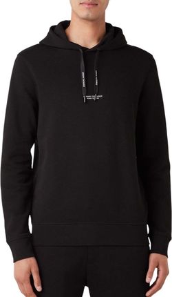 Armani Exchange czarna bluza z kapturem z logo i nadrukiem z tyłu - Xs