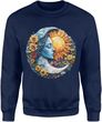 Księżyc słońce w kwiaty Męska bluza (M, Granatowy)