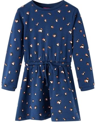 Sukienka dziecięca granatowa w kropki 140 9-10 lat