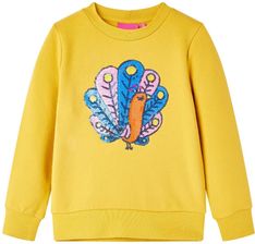Cekinowa bluza dziecięca 104 ciemna ochra 95% bawełna