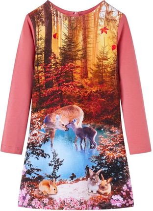 Dziecięca sukienka jelonki 104 brudny róż 30°C