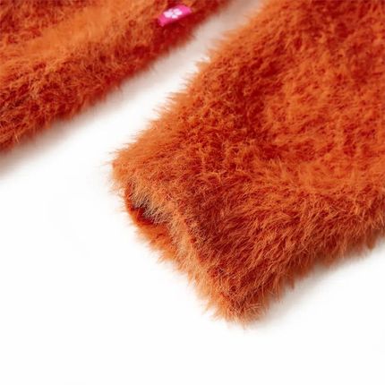 Sweter dziecięcy z dzianiny, palony pomarańcz, 116 - zdjęcie 2