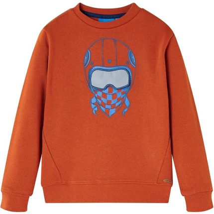 Bluza dziecięca polarowa, jasnordzawa, rozmiar 128, długie rękawy