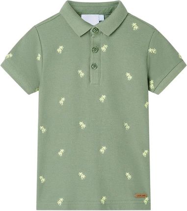 Dziecięca koszulka polo khaki z palmami 140 (9-10 lat)