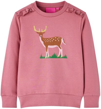 Bluza dziecięca z jeleniem, 104, malinowa