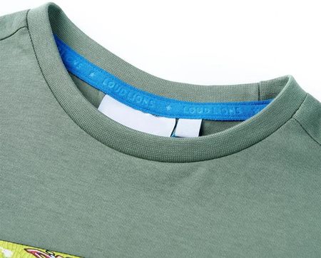 Dziecięca koszulka z nadrukiem przekąsek 100% bawełna khaki 104 (3-4 lata) - zdjęcie 2