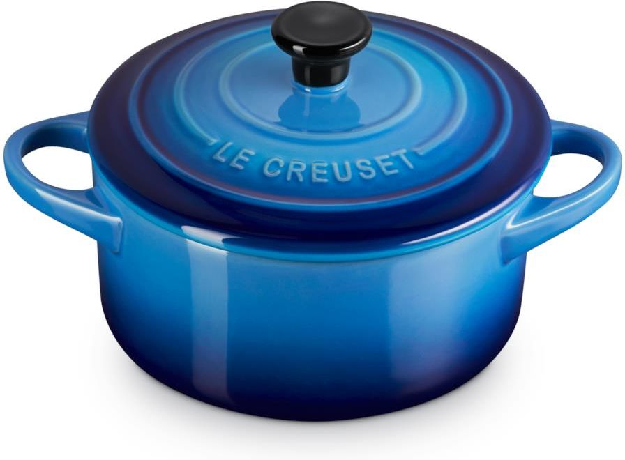 LE CREUSET ブルー 14cm ココット・ロンド 14cm ベアーツマミ コースタルブルー | ベビー