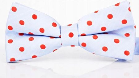 Mucha + poszetka męska muszka czerwona w kropki
