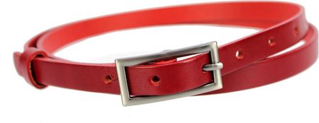 Pasek Damski Skórzany PAS-MAX (PL) Skóra Licowa EXTRA Gładki 15 mm CIEMNY CZERWONY