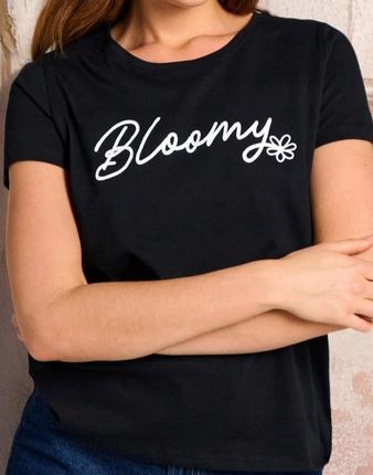 Bluzka MODNA z nadrukiem koszulka bawełna SINSAY czarna t-shirt XL