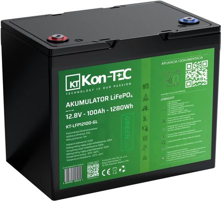 Kon-TEC GREEN LINE 12V 100Ah LiFePO4 BMS Bluetooth Akumulator z matą grzewczą - zdjęcie 2