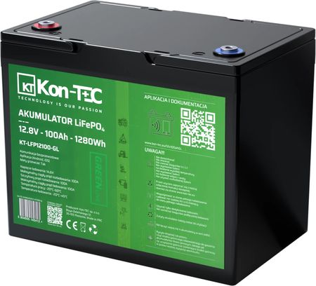 Kon-TEC GREEN LINE 12V 100Ah LiFePO4 BMS Bluetooth Akumulator z matą grzewczą - zdjęcie 3