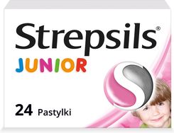 Zdjęcie Strepsils Junior Tabletki do ssania na ból gardła 24 sztuki - Trzebnica