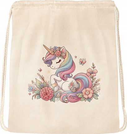 Bullz Plecak Bawełniany 34X40 Z Jednorożcem Unicorn Koń Na Prezent Dla Dzieci - zdjęcie 2