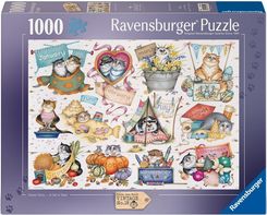 Zdjęcie Ravensburger Puzzle Szalone Koty Kalendarz 12001452 1000El. - Konin