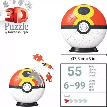 Ravensburger Puzzle 3D Kula Pokémon Dusk Ball 11628 54El. - zdjęcie 3