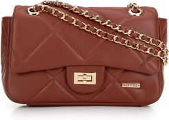 Crossbody z ekoskóry w geometryczne przeszycia czerwona