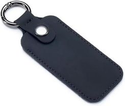 Etui skórzane brelok do kluczy pokrowiec futerał ochronny na Pendrive pamięć przenośną USB Flash Drive / Ledger Nano X / Nano S Plus (Czarny)