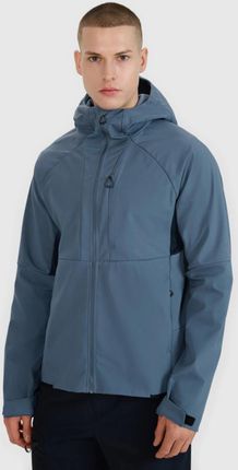 Męski softshell z kapturem 4F 4FWSS25TSOFM313 - niebieski