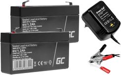 Zestaw: 2 x akumulator Green Cell AGM 6V 1.2Ah + prostownik do akumulatorów Green Cell 2V/6V/12V 0.6A ACAGM05