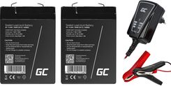 Zestaw: 2 x akumulator Green Cell AGM 6V 4.5Ah + prostownik do akumulatorów Green Cell 6V/12V 1A ACAGM06