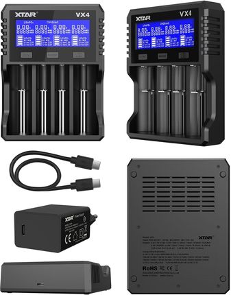 Ładowarka do akumulatorów Li-ion 1,5V/3,6/3,7V/Li-FePO4/Ni-MH XTAR VX4 – zestaw z zasilaczem - zdjęcie 3