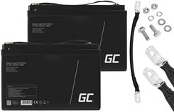 2 x akumulator Green Cell AGM VRLA 12V 90Ah + przewód do łączenia 3SPZC21726 12V/24V magazyn energii
