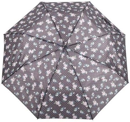 Parasol damski Perletti Basic Mini półautomatyczny składany szary w kwiaty
