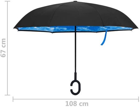 Parasolka C 190T, czarna, 67 cm, 108 cm - zdjęcie 2
