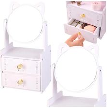 Zdjęcie Leantoys Mini toaletka lusterko do makijażu drewniana biała - - Sochaczew
