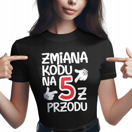 Koszulka Damska Czarna Zmiana Kodu Na 50 Urodziny Prezent Upominek Xxl