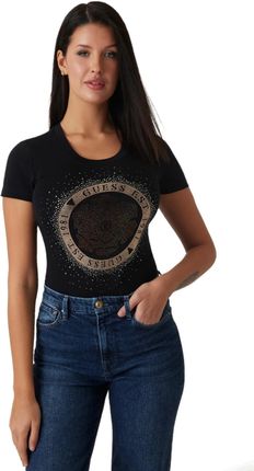 DAMSKI T-SHIRT GUESS W5RI82J1314-JBLK (L)