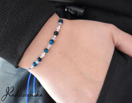 BRANSOLETKA Z KAMIENI NATURALNYCH RAVENCLAW PREZENT SREBRO 925 ŻYCZENIA - zdjęcie 3
