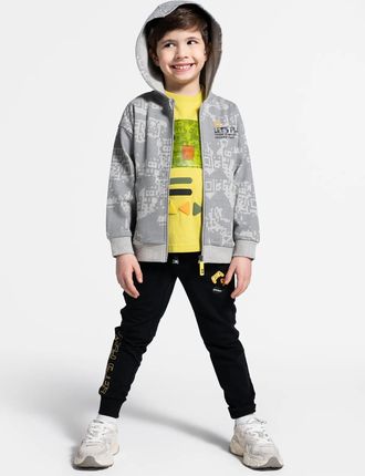 Spodnie dresowe czarne z nadrukiem na nogawce