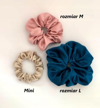 Jedwabna gumka do włosów JEDWAB 100% scrunchie szafirowy MINI - zdjęcie 3