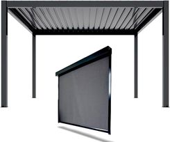 Zestaw Pergola Ogrodowa Tarasowa Aluminiowa Nordvic Skyline 3 X 4 M Antracyt + Roleta 3 M