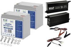 Zestaw: 2 x akumulator Volt LiFePO4 12.8V  60Ah (60A) + prostownik do akumulatorów LiFePO4 20A