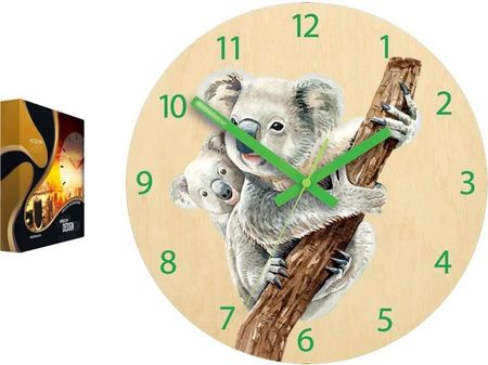 Modernclock Zegar Brzozowy Ze Wzorem Koali Ścienny Akrylowy Koala Okrągły