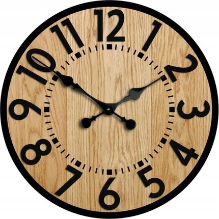 Modernclock Zegar Ścienny Drewniany Dębowy Akrylowy Berlin 49 Okrągły Kwarcowy