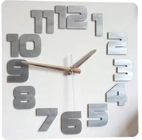 Modernclock Zegar Ścienny W Stylu Nowoczesnym Akrylowy Logic White_Aluminium Okrągły