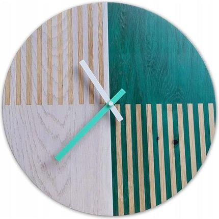 Modernclock Zegar Ścienny W Stylu Nowoczesnym Akrylowy Dab Pas Niebieski Okrągły