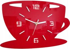 Modernclock Zegar Ścienny Ze Wzorem Filiżanki Akrylowy Filiżanka Red Okrągły Kwarcowy