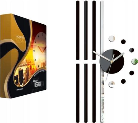 Modernclock Zegar Ścienny W Stylu Nowoczesnym Akrylowy Czarny Line Okrągły