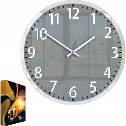 Modernclock Zegar Ścienny W Stylu Nowoczesnym Akrylowy Louis Szary Okrągły Kwarcowy