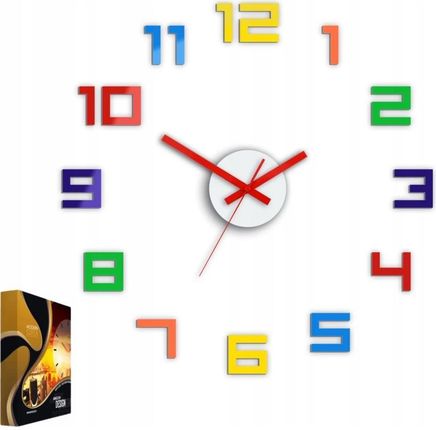 Modernclock Zegar Ścienny W Stylu Nowoczesnym Kolorowy Akrylowy Digit Colorfull Okrągły