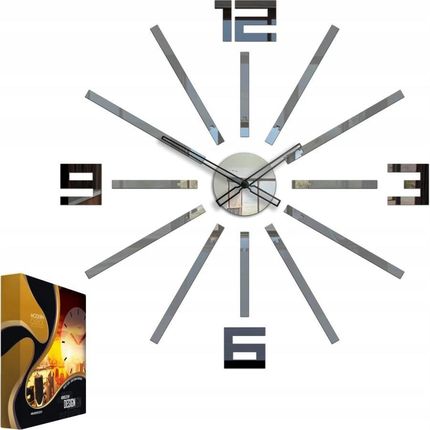 Modernclock Zegar Ścienny W Stylu Nowoczesnym Briliant Gray&Mirror&Black Okrągły