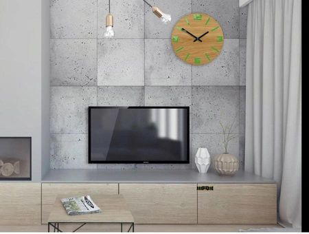 Modernclock Zegar Ścienny Akrylowy Mechanizm Kwarcowy Arabic Wood Green Okrągły - zdjęcie 3